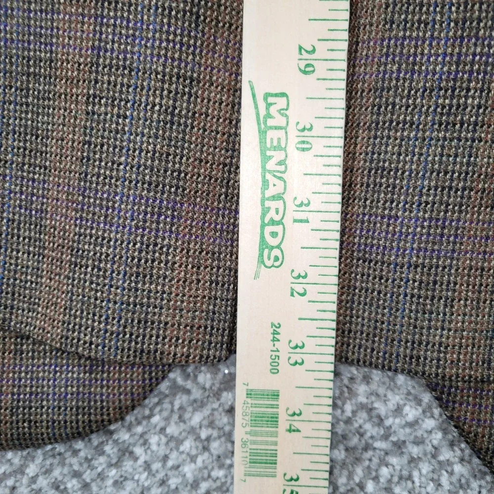 Cremieux Mens 52L Brown Plaid 100% Wool 2 Button Blazer Sport Coat Made Canada